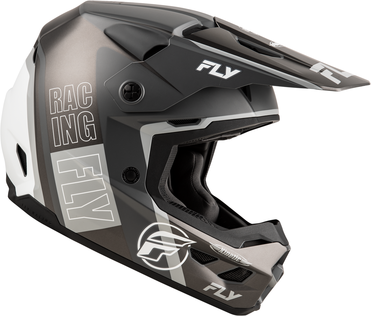 Fly Kinetic Rally Helmet - Grey / Black / White
