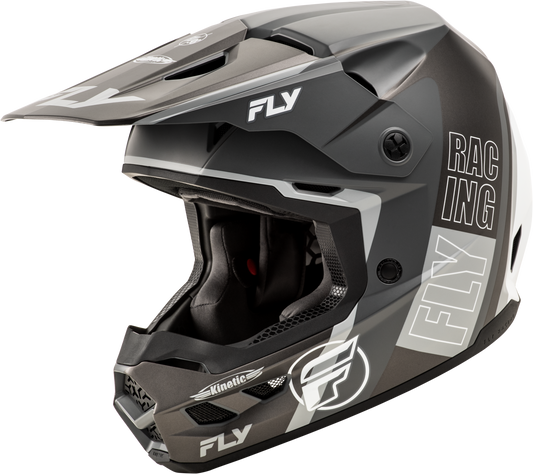 Fly Kinetic Rally Helmet - Grey / Black / White