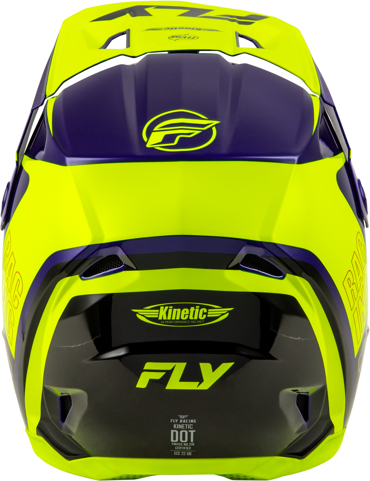 Fly Kinetic Rally Helmet - Hi-Vis / Blue / Black