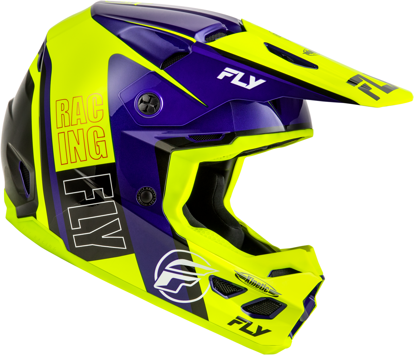 Fly Kinetic Rally Helmet - Hi-Vis / Blue / Black