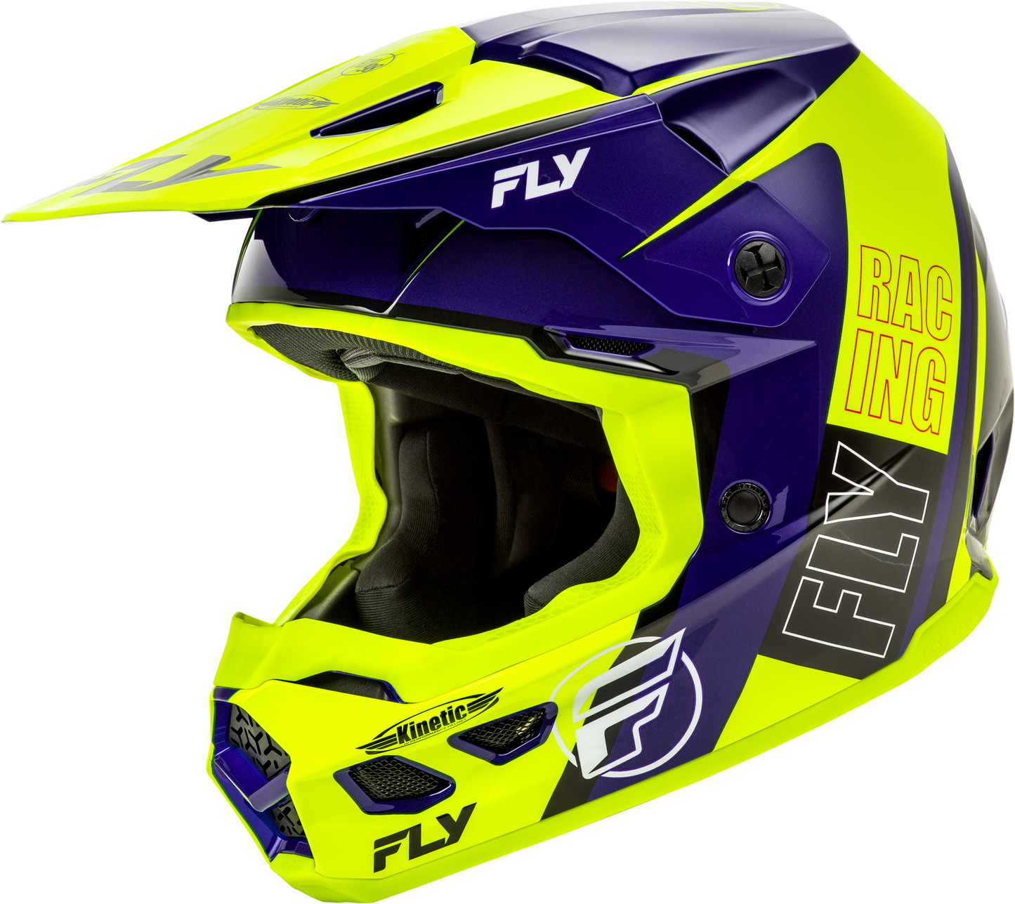 Fly Kinetic Rally Helmet - Hi-Vis / Blue / Black