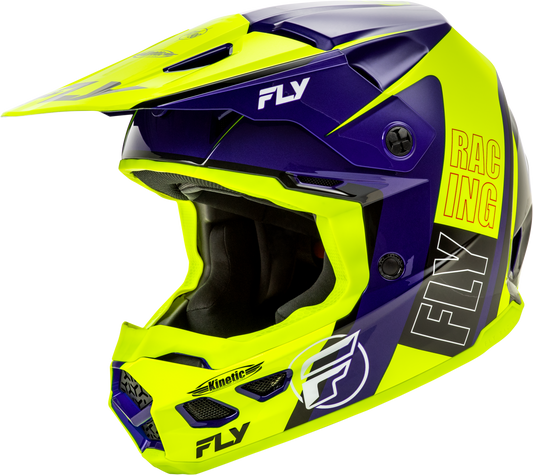 Fly Kinetic Rally Helmet - Hi-Vis / Blue / Black