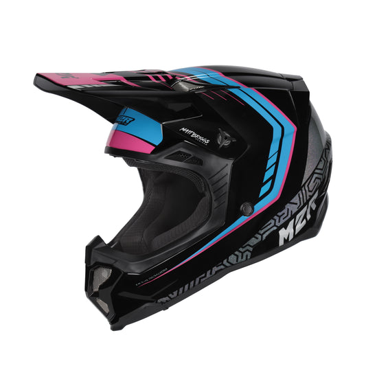 M2R X4 EVO Paradigm PC-7 Helmet - Black / Blue / Pink