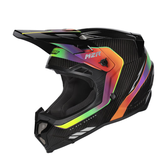 M2R X4 EVO Carbon Flex PC-10 Helmet - Black / Fluro