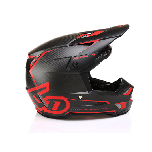 6D ATR-3 Nova Red Helmet - Carbon
