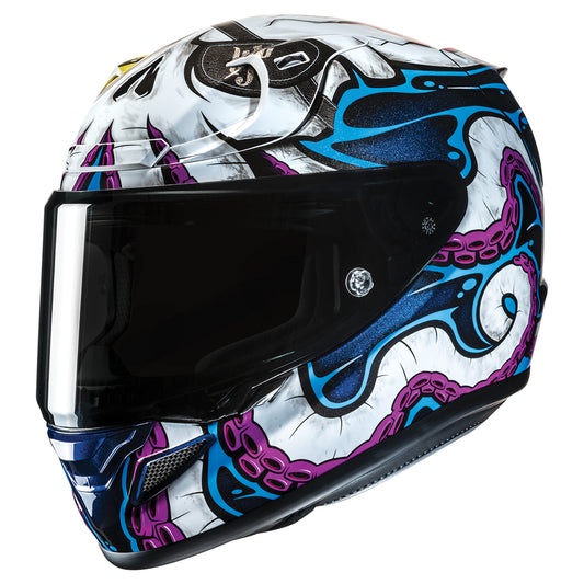 HJC RPHA 12 Kraken Helmet - White / Purple