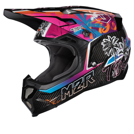 M2R X4 Evo Carbon Pacific PC-10 Helmet - Black / Multi