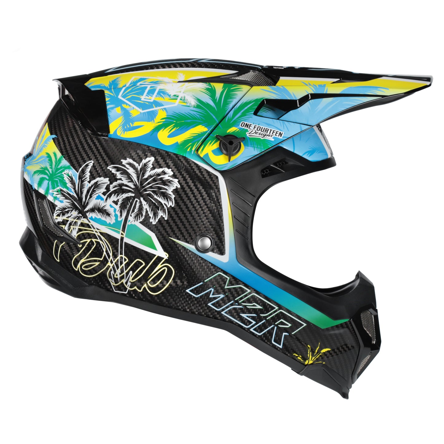 M2R X4 Evo Carbon Pacific PC-10 Helmet - Black / Multi