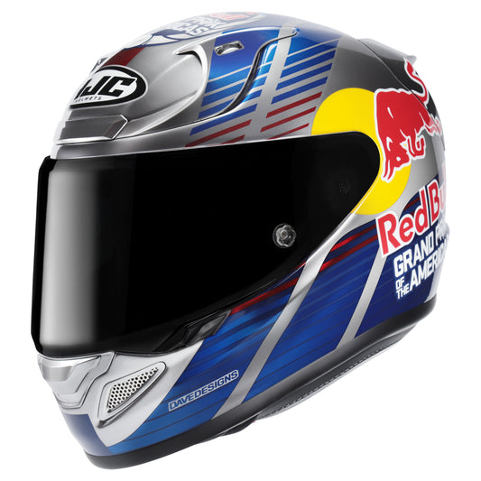 HJC RPHA 12 Helmet Red Bull Austin GP2 MC-21 - White / Blue