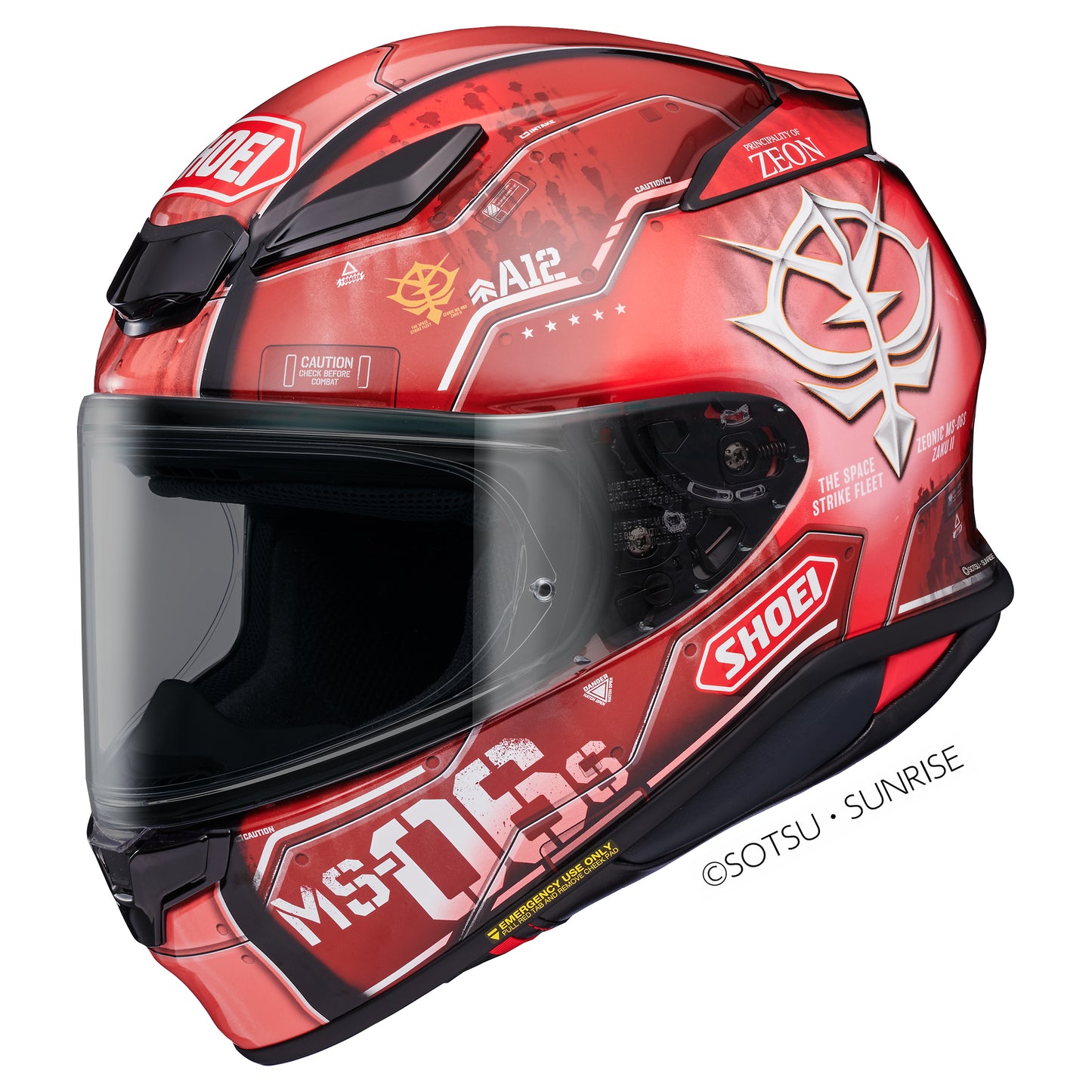 Shoei NXR2 Helmet MS-06S Char Zaku II TC-1 - Red