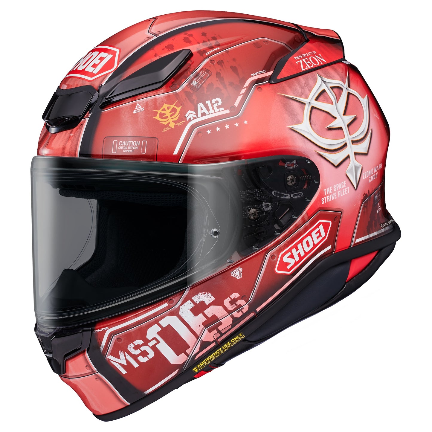 Shoei NXR2 Helmet MS-06S Char Zaku II TC-1 - Red