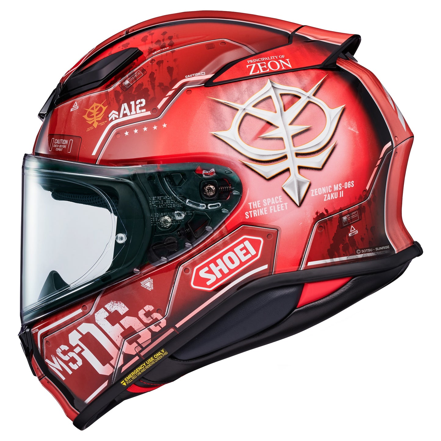 Shoei NXR2 Helmet MS-06S Char Zaku II TC-1 - Red