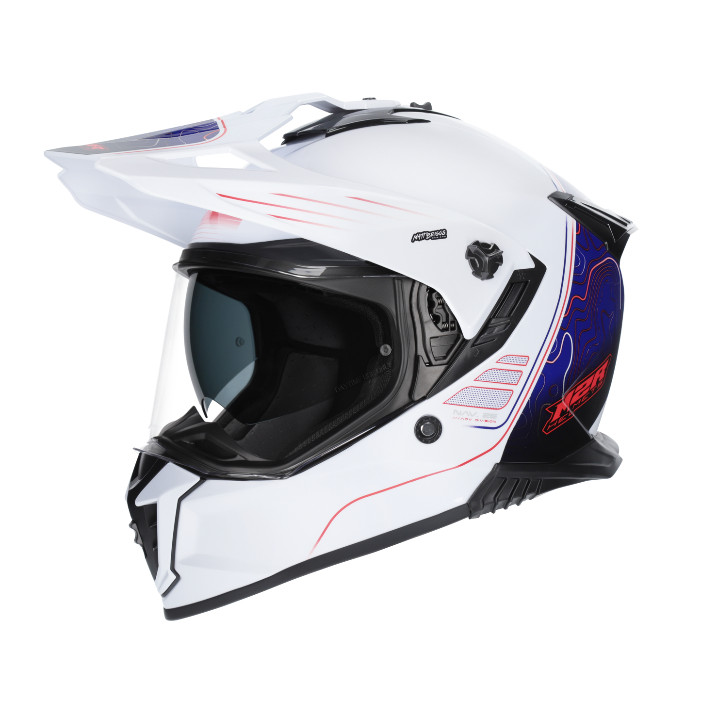 M2R Navigator Helmet Elevate PC-10 - White / Blue / Red