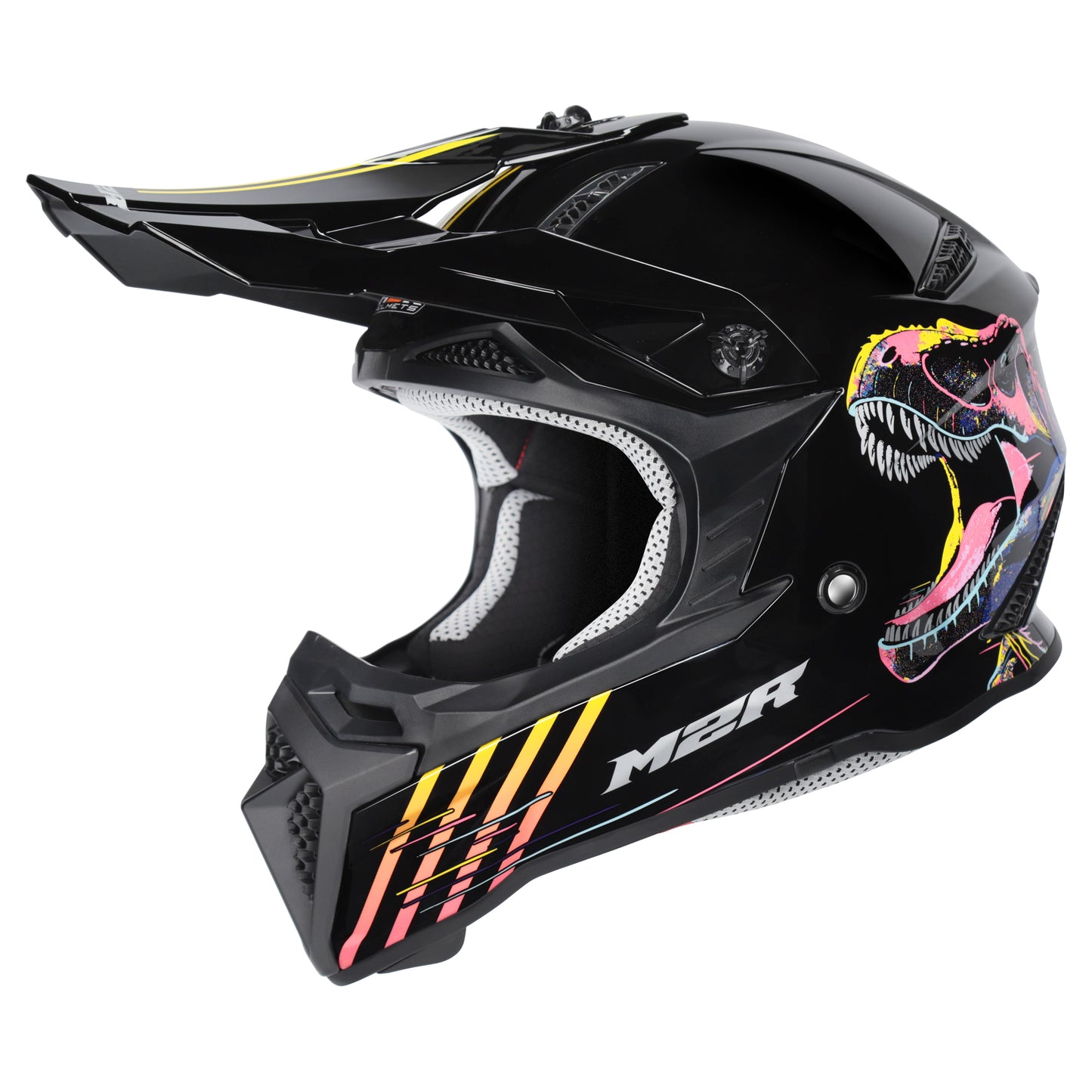 M2R X2.1 Youth Helmet T-Rex PC-7 - Purple