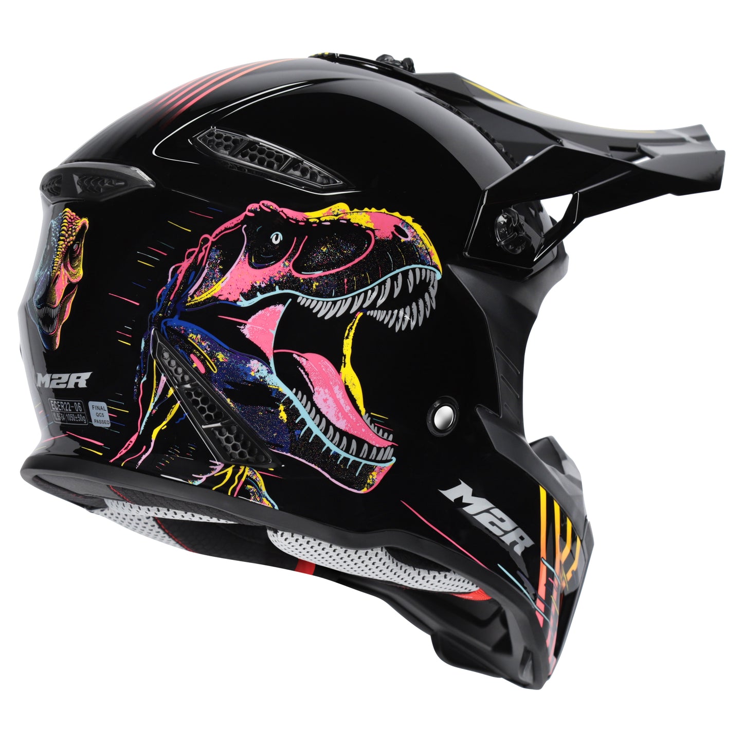 M2R X2.1 Youth Helmet T-Rex PC-7 - Purple