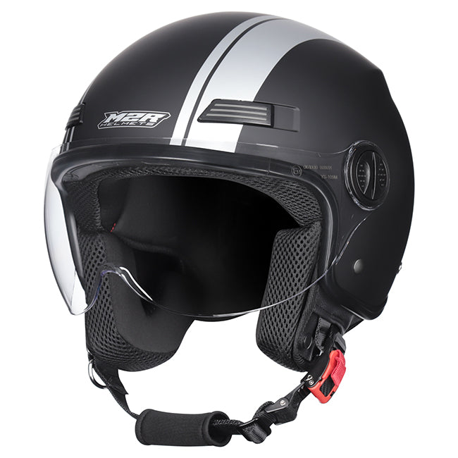 M2R Nimbus Open Face Helmet Stripe - Black / Silver