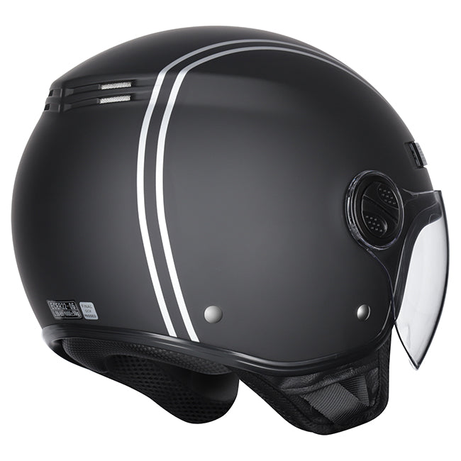 M2R Nimbus Open Face Helmet Stripe - Black / Silver