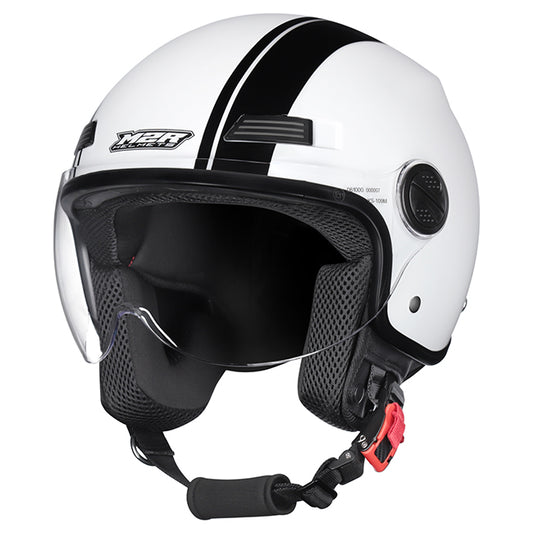 M2R Nimbus Open Face Helmet Stripe - White / Black