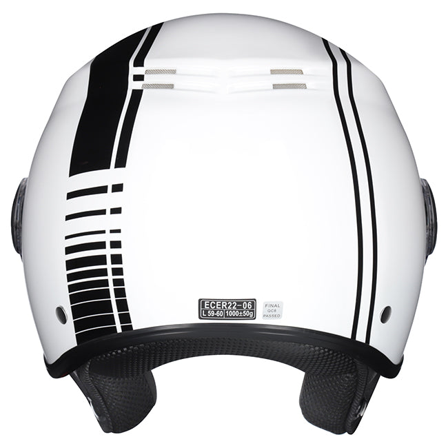 M2R Nimbus Open Face Helmet Stripe - White / Black