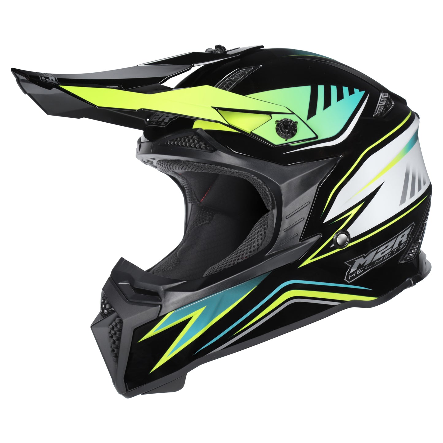 M2R X2.1 Hype Helmet PC-3 - Black / White / Teal