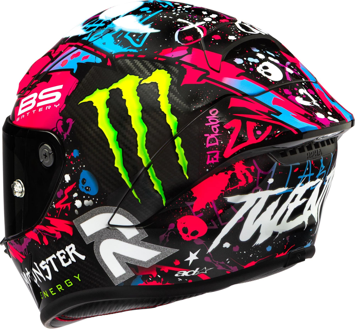 HJC RPHA 1 V2 Helmet - Carbon Funky Diablo MC-8