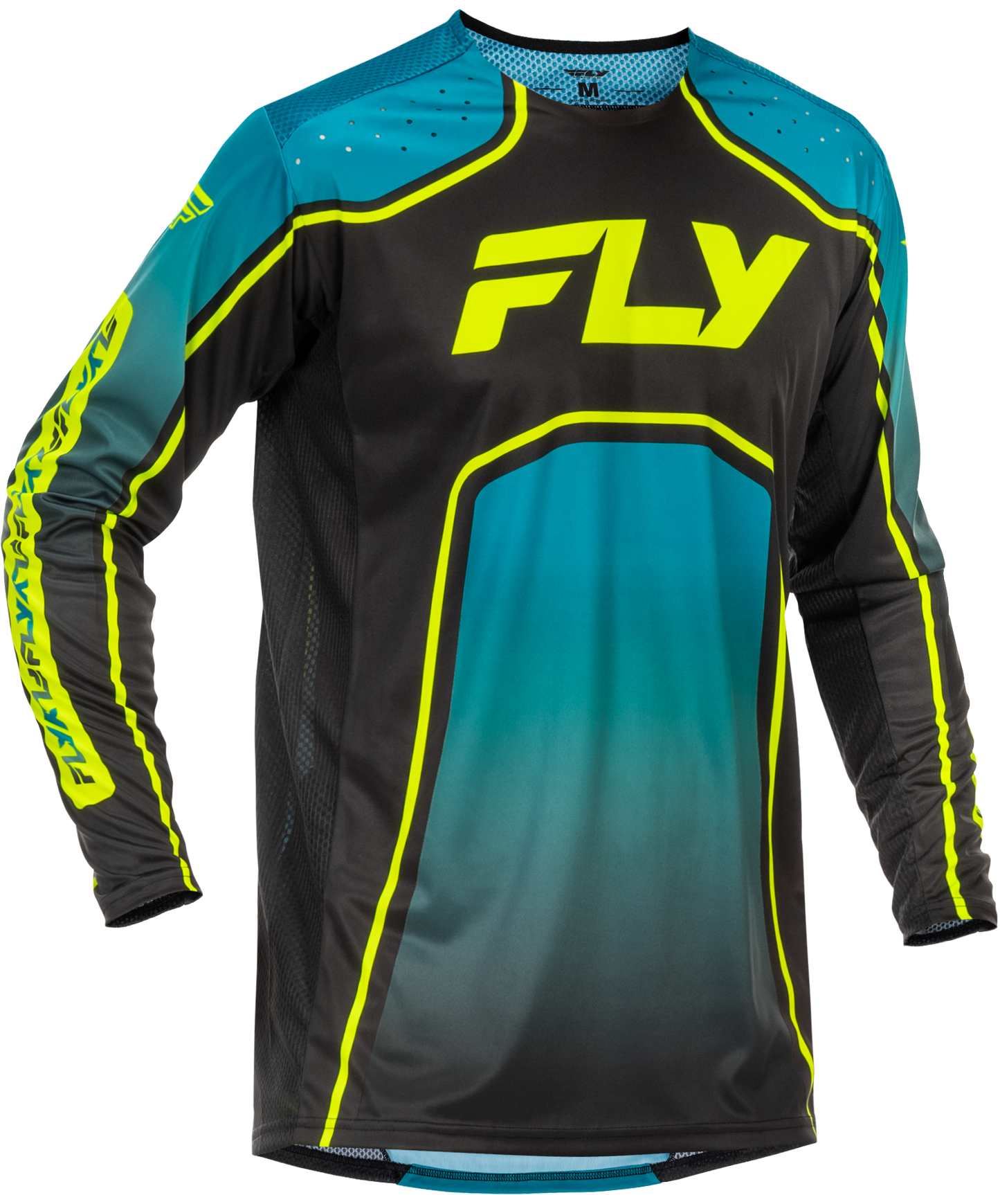 Fly Youth Rayce MTB Jersey - Teal / Hi-Vis