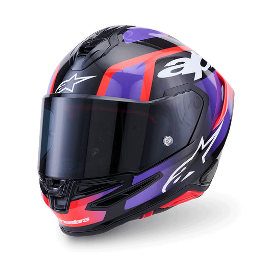 Alpinestars Supertech R7 Lumen Helmet - Black / Red / Purple