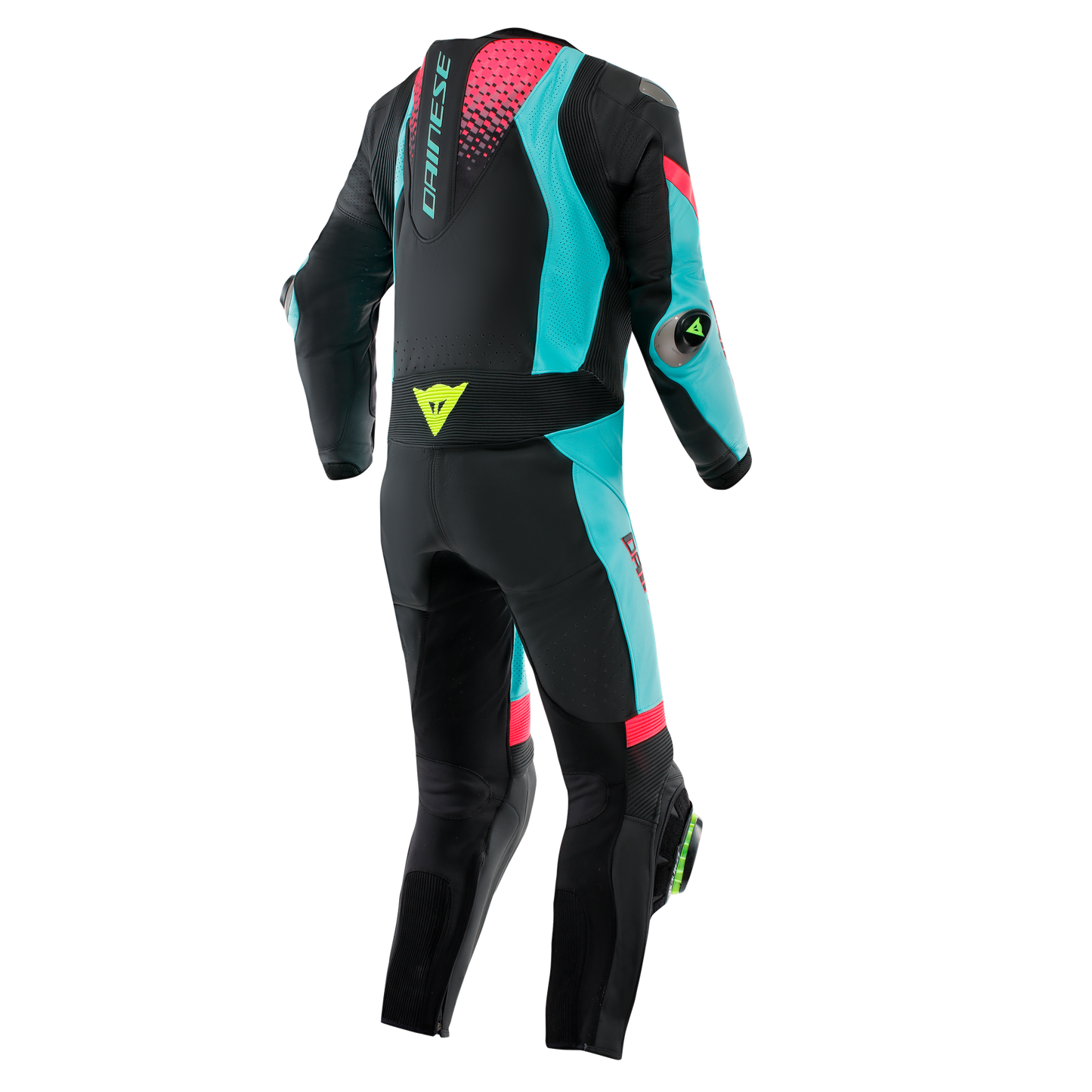 Dainese Laguna Seca 6 1-Piece Perforated Suit - Black / Water / Fuxia