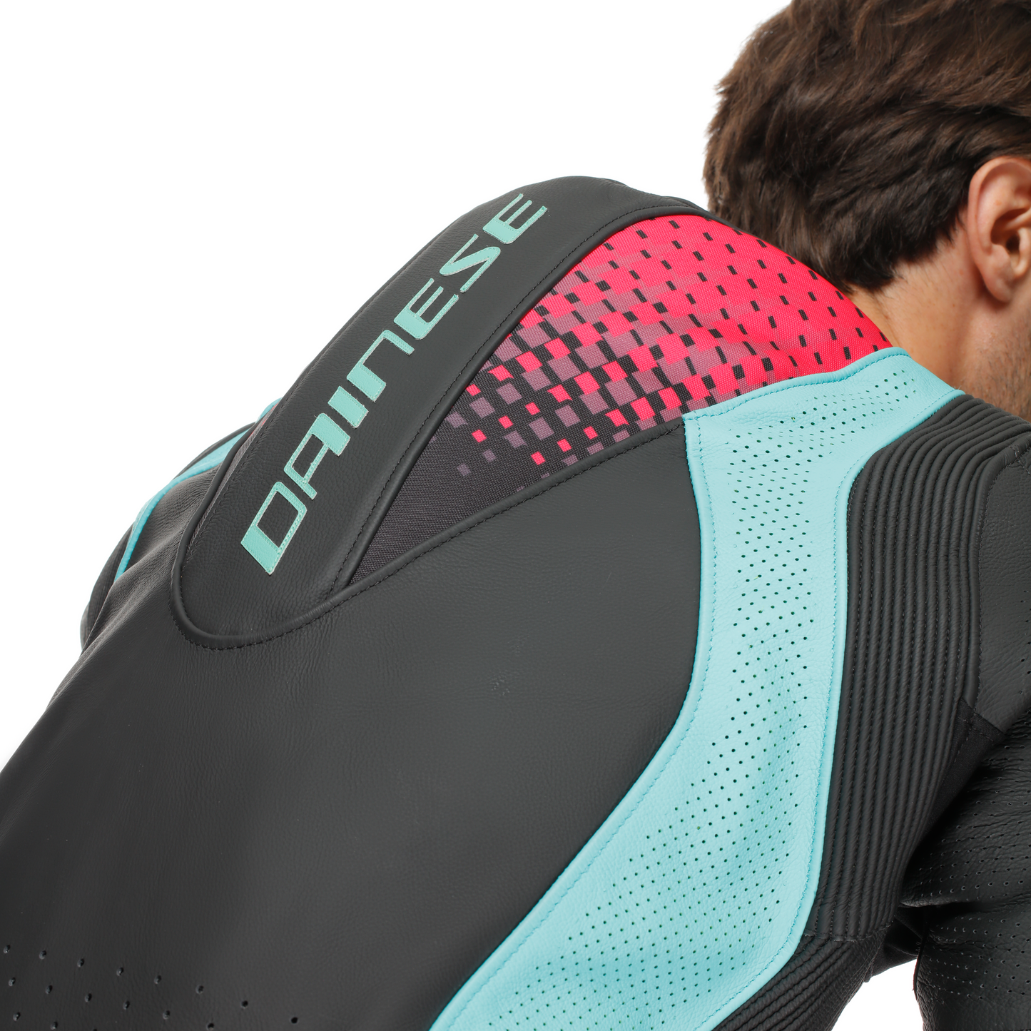 Dainese Laguna Seca 6 1-Piece Perforated Suit - Black / Water / Fuxia