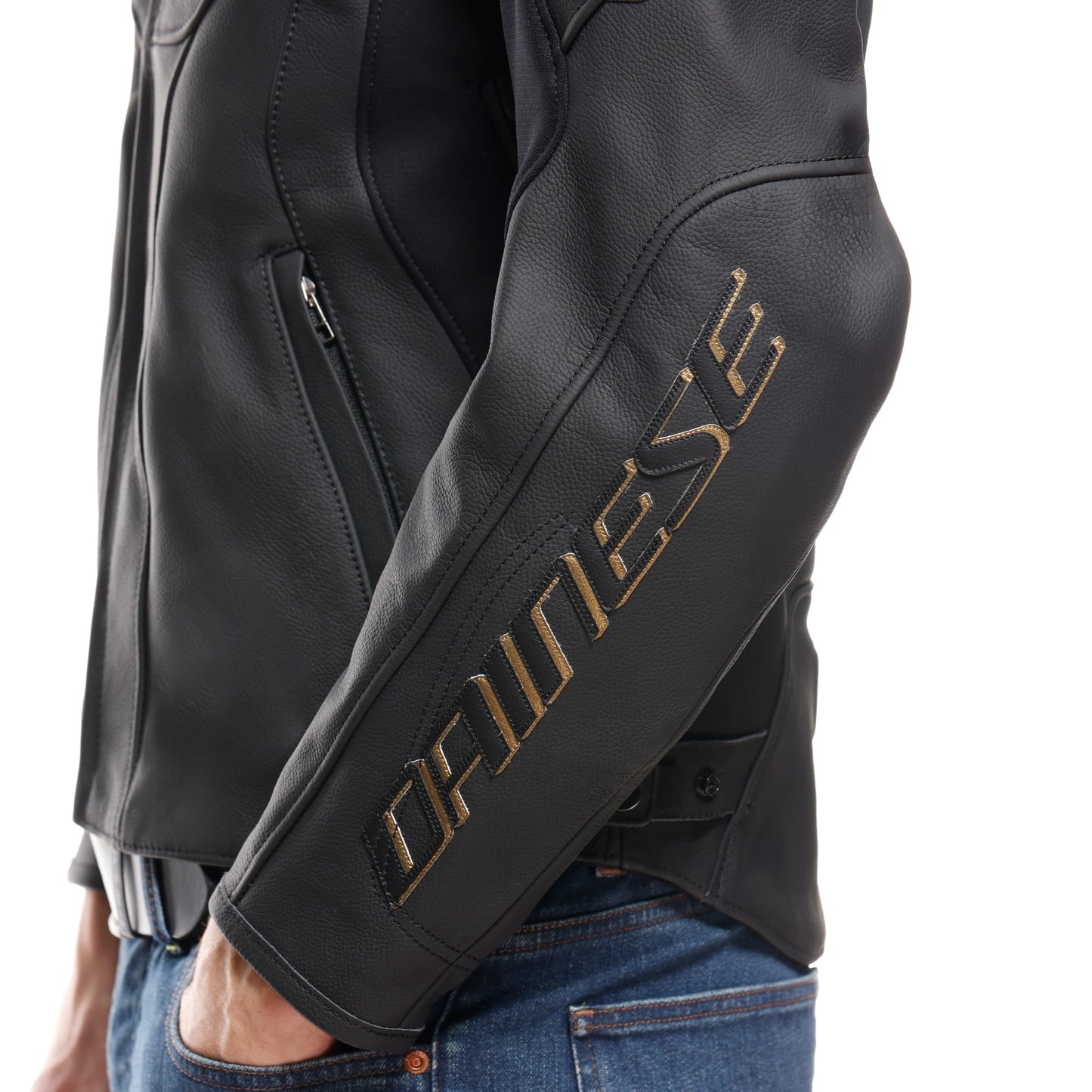 Dainese Racing 5 Leather Jacket - Black / Gold