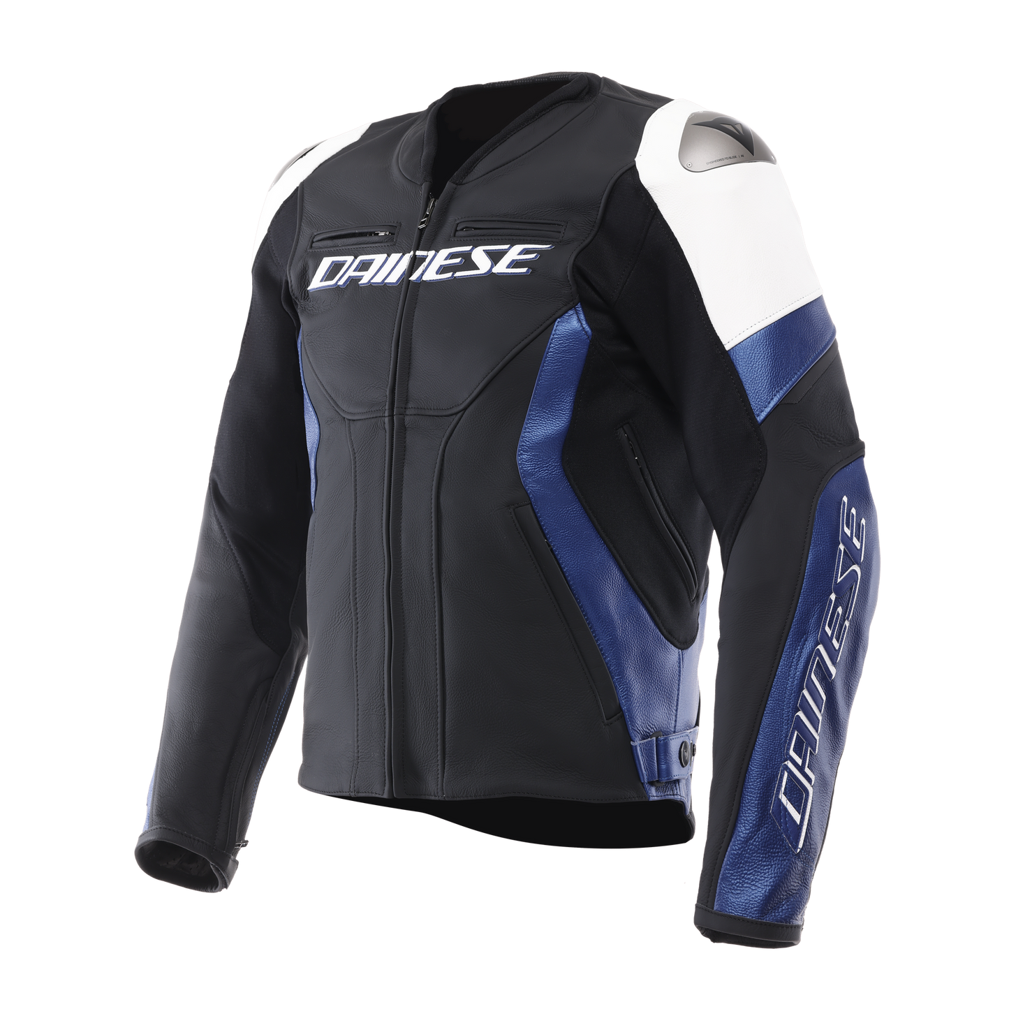 Dainese Racing 5 Leather Jacket - Black / White / Blue