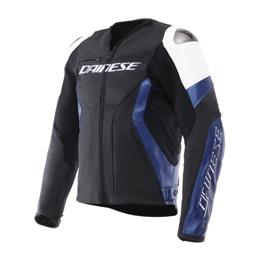 Dainese Racing 5 Leather Jacket - Black / White / Blue