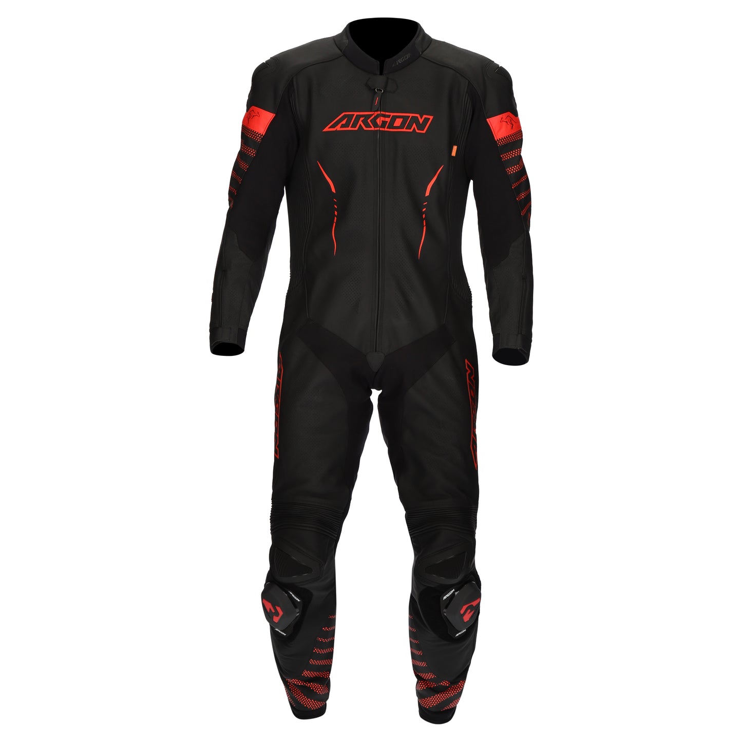 Argon Pursuit 1-Piece Leather Race Suit - Black / Red