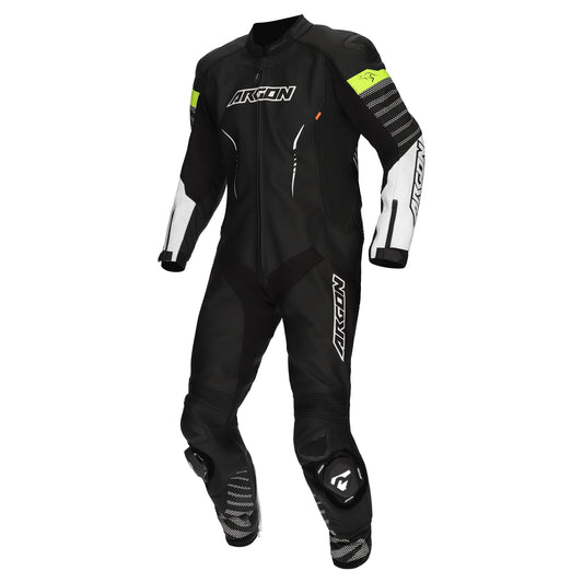 Argon Pursuit 1-Piece Leather Race Suit - Black / White