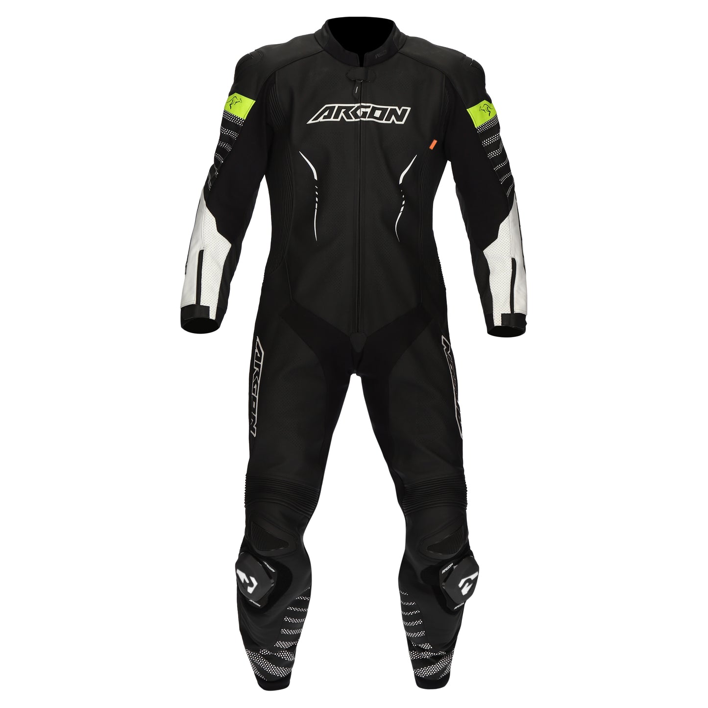 Argon Pursuit 1-Piece Leather Race Suit - Black / White