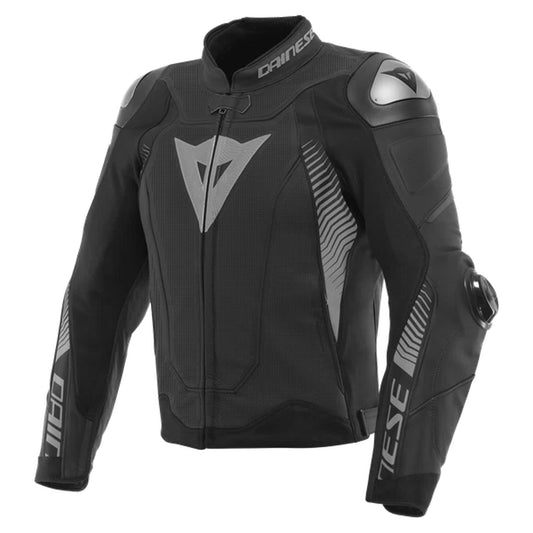Dainese Super Speed 4 Leather Perforated Jacket - Black / Grey