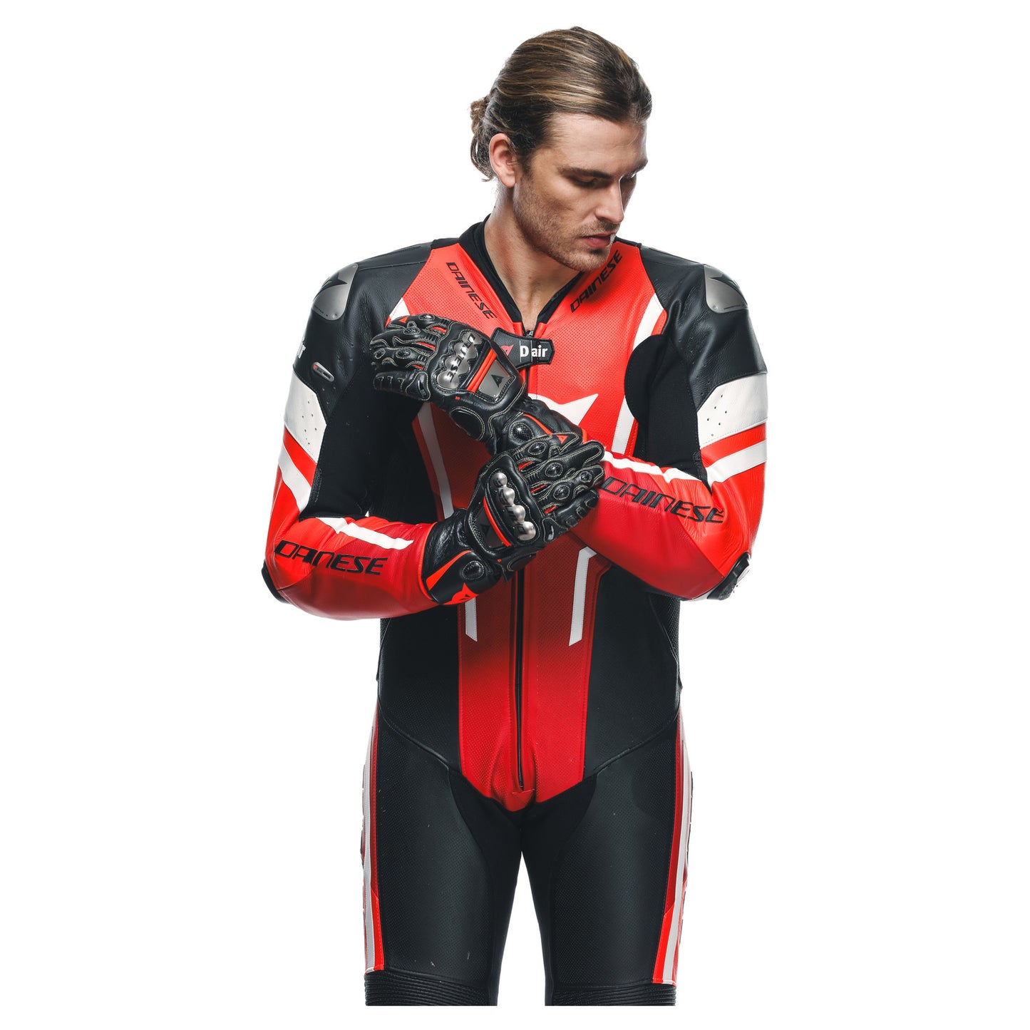 Dainese Misano 3 D-Air 1-Piece Perforated Airbag Suit - Black / Red