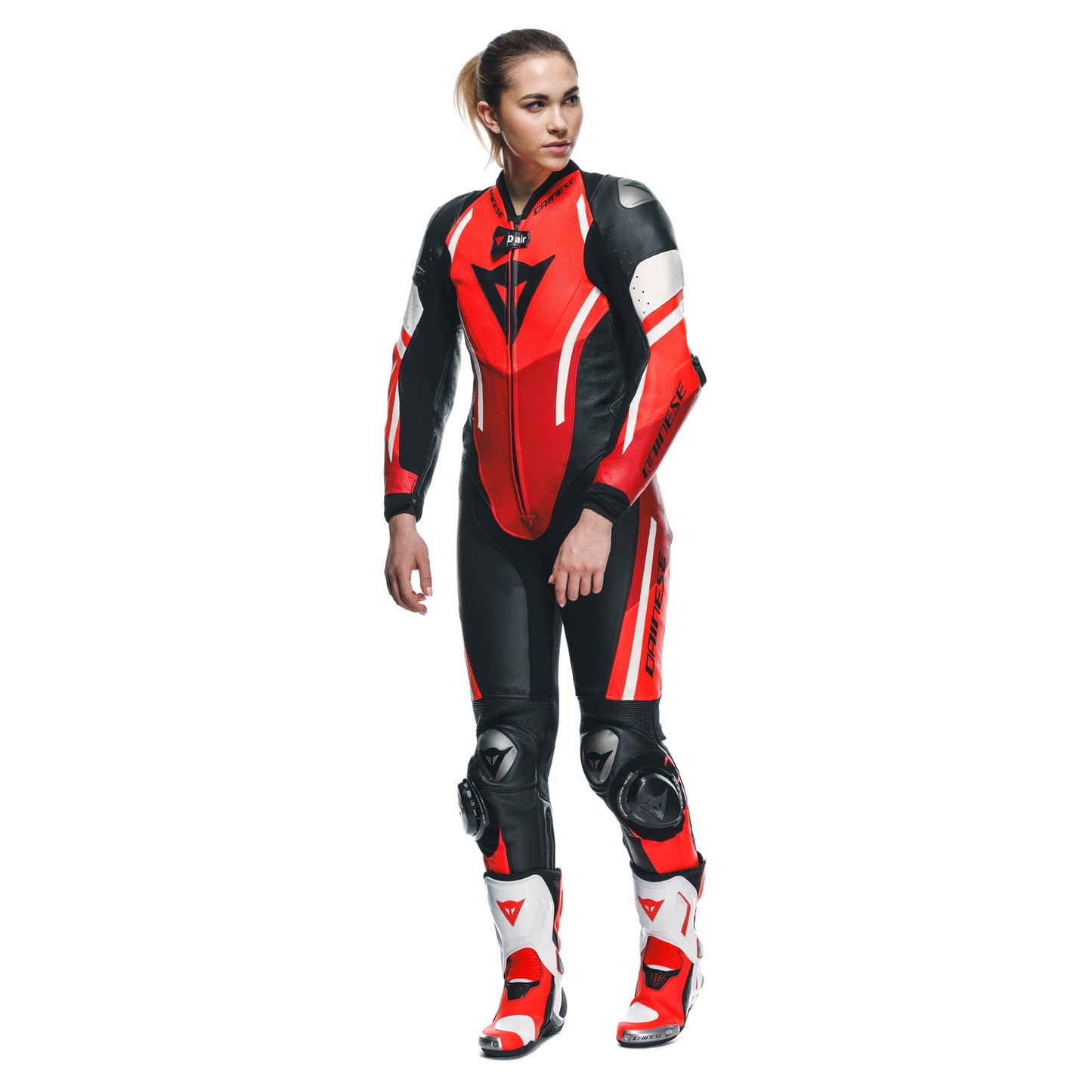 Dainese Misano 3 Women's D-Air 1-Piece Perforated Airbag Suit - Black / Red