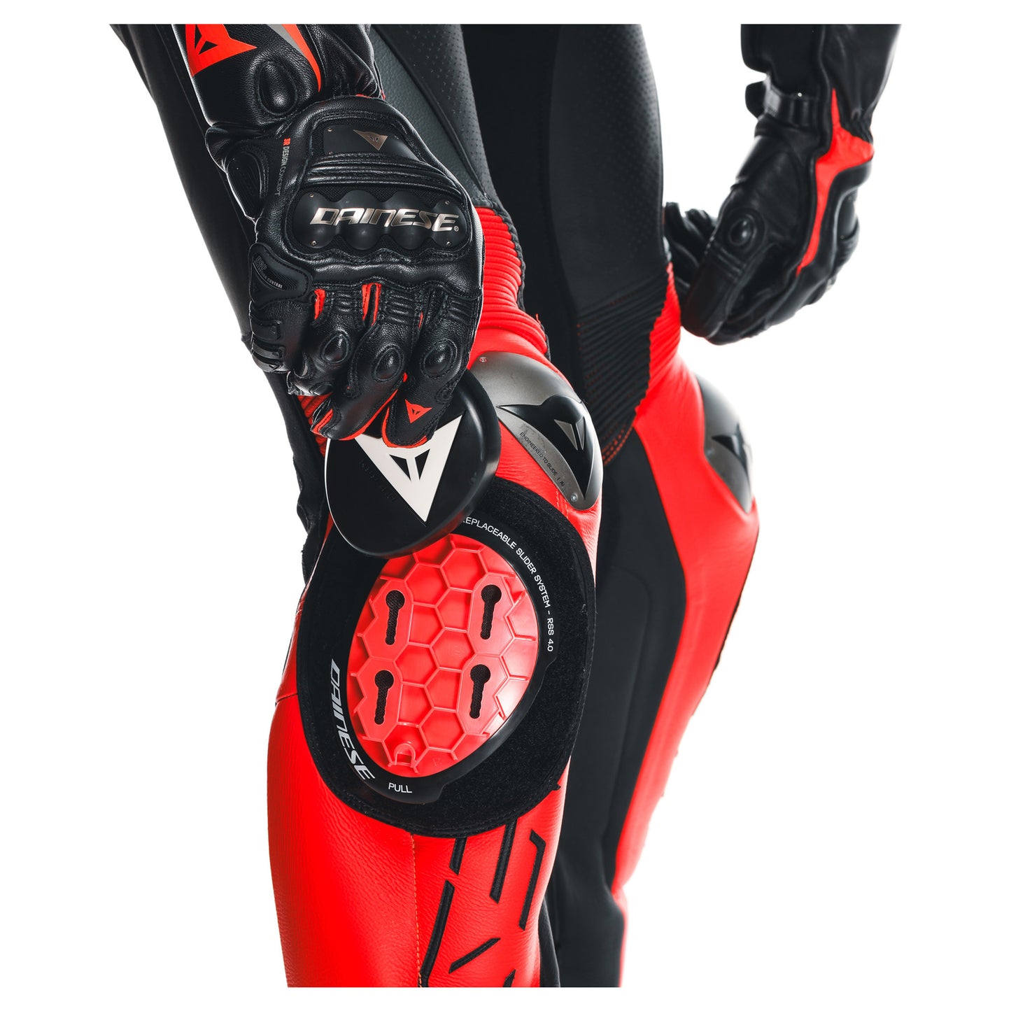 Dainese Audax D-Zip 1-Piece Perforated Leather Race Suit - Black / Red