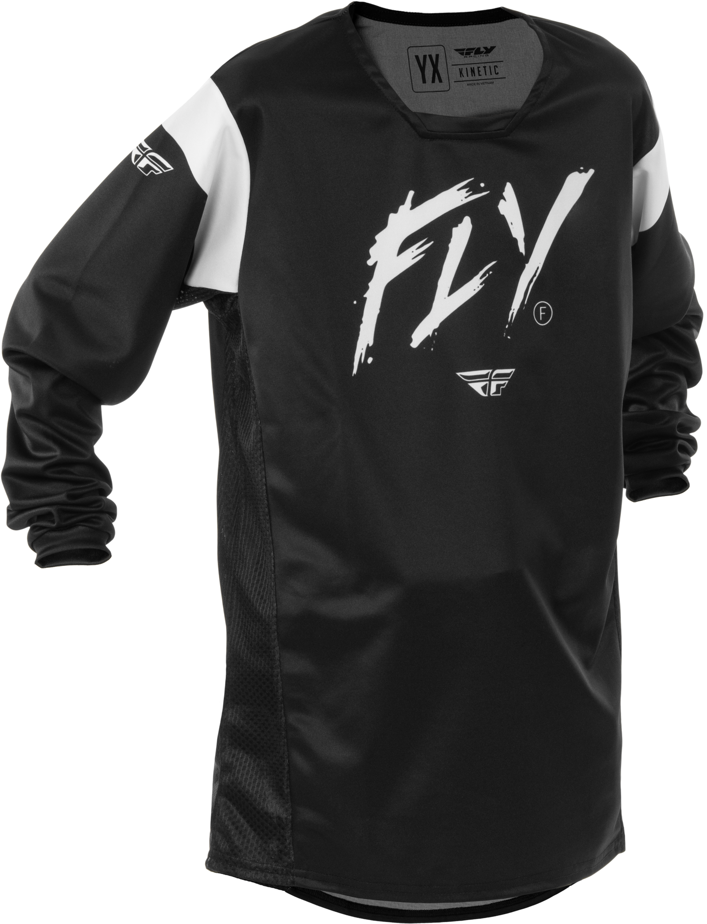 Fly MX25 Youth Kinetic Stoke Jersey - Black / White