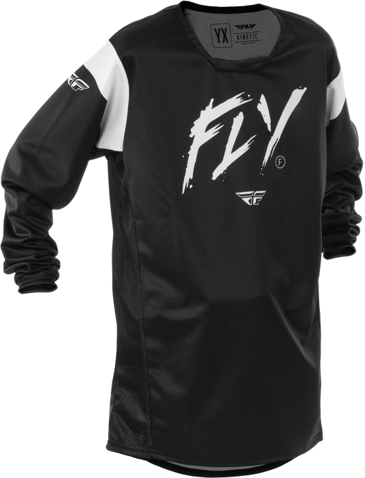 Fly MX25 Youth Kinetic Stoke Jersey - Black / White