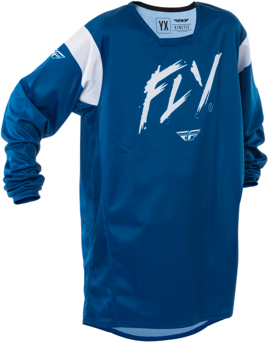 Fly MX25 Youth Kinetic Stoke Jersey Navy White