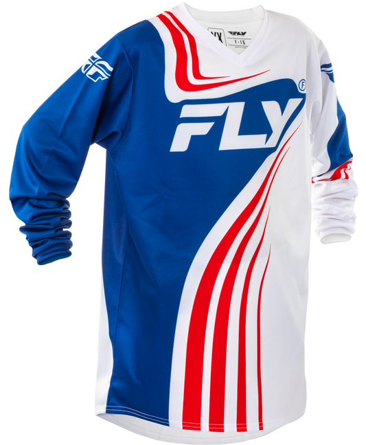 Fly MX25 Youth F-16 Jersey - Red / White / Blue