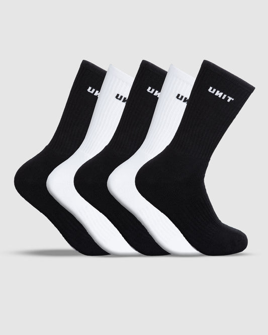 Unit Storm Bamboo Socks 5 Pack - Black / White