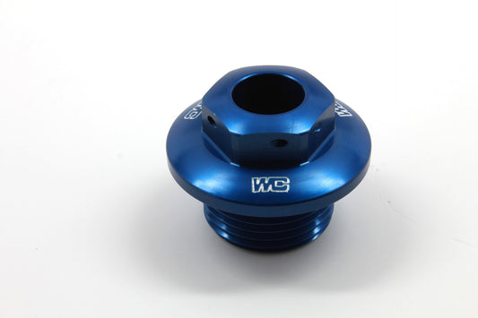 Works Connection Steering Stem Nut Blue