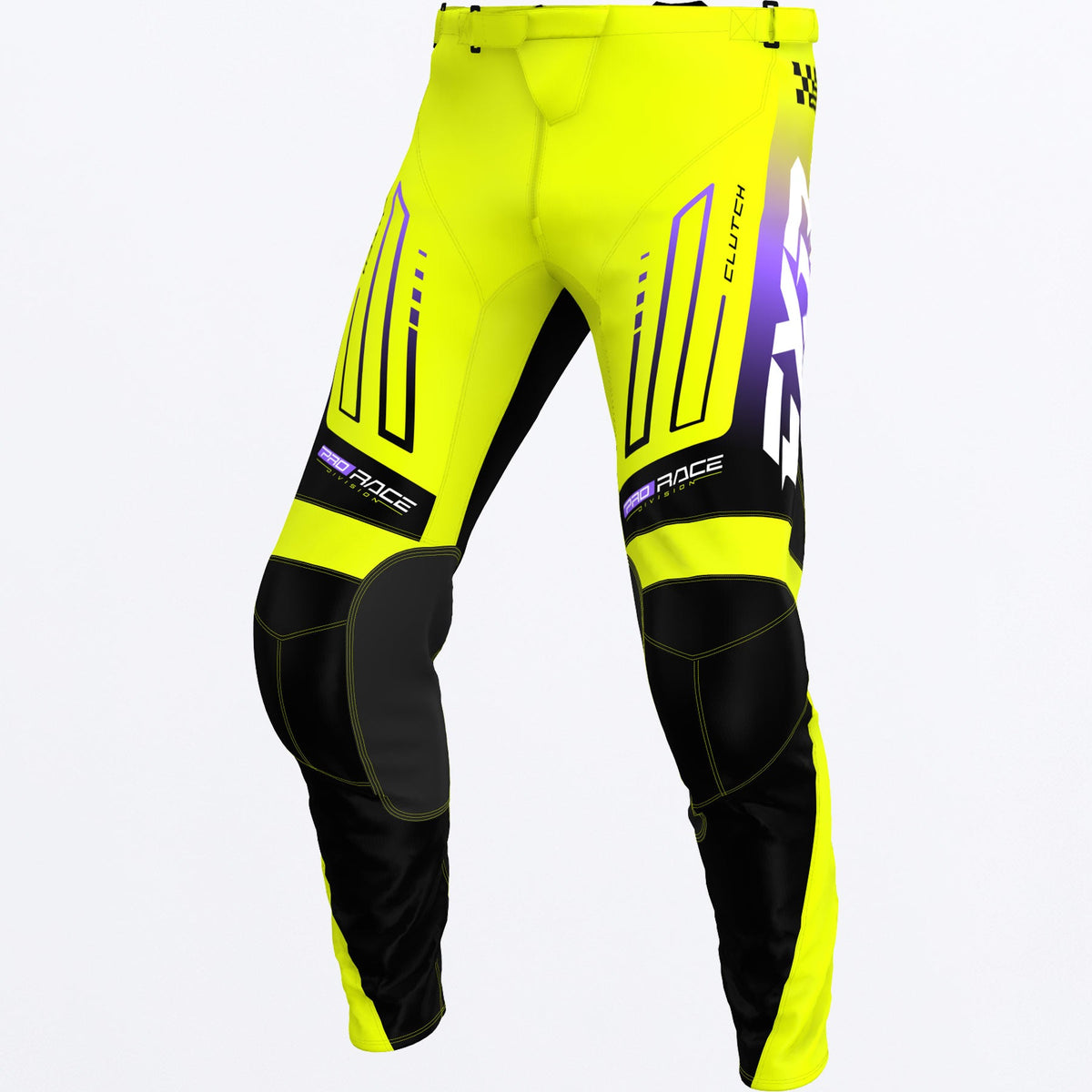 FXR MX26 Youth Clutch Jersey & Pants - Hi-Vis / Black / Purple