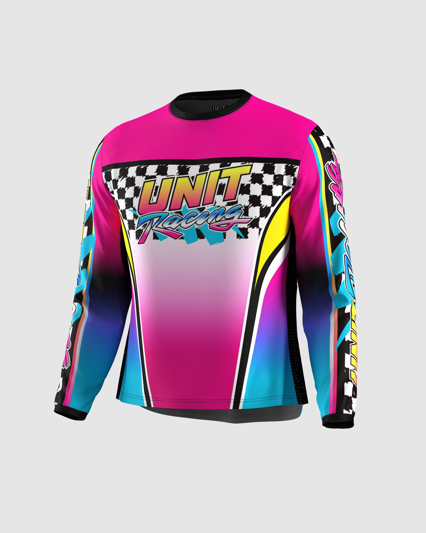 Unit MX26 Kids Turbo Jersey - Pink / Blue