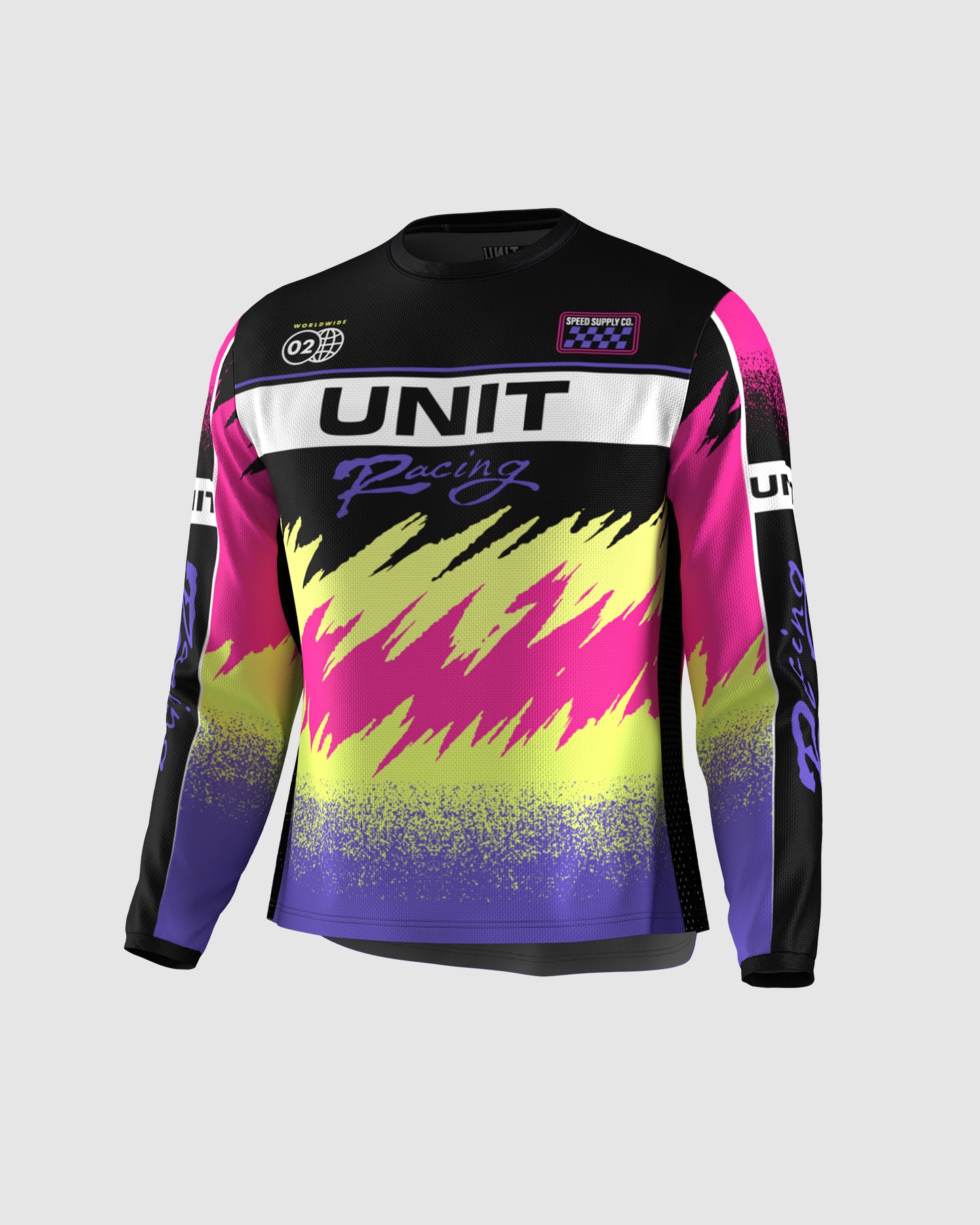 Unit MX26 Kids Electric Jersey - Black / Pink / Yellow
