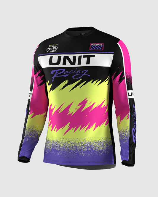 Unit MX26 Youth Electric Jersey - Black / Pink / Yellow
