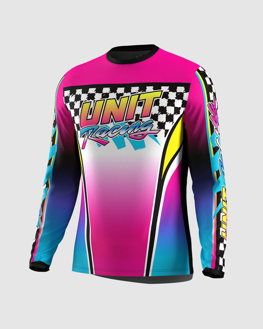 Unit MX26 Youth Turbo Jersey - Pink / Blue